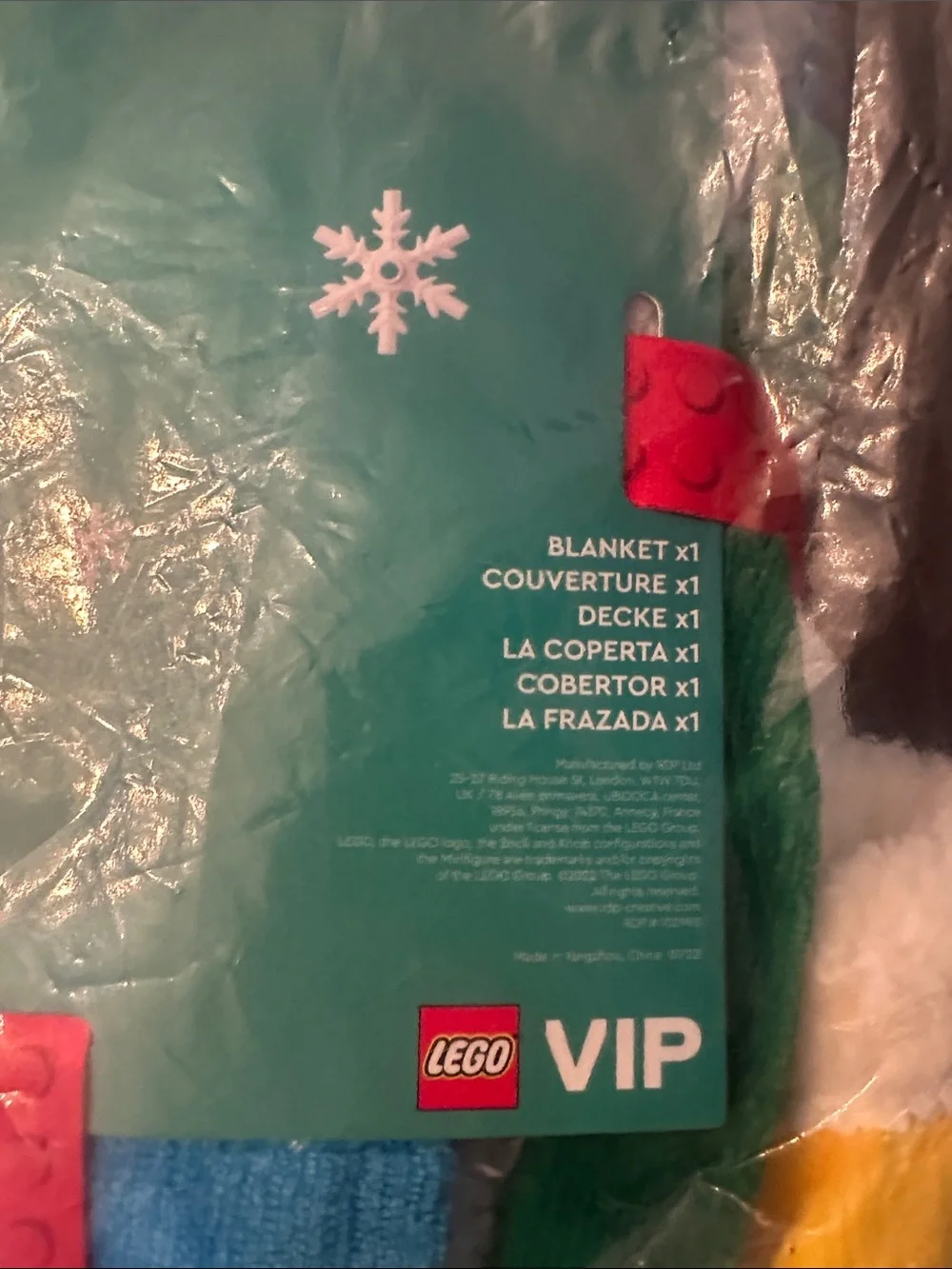 Lego Yellow Fleece Throw with Multicolor Brick & Minifig Accents